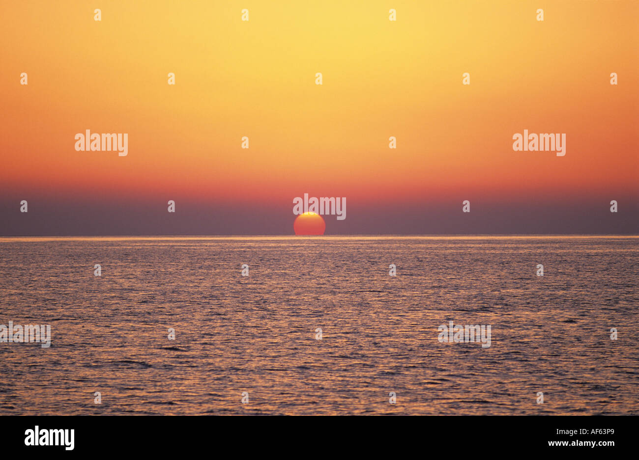 Sonnenuntergang über dem Mittelmeer in Crete Reihe Nr. 2 Stockfoto
