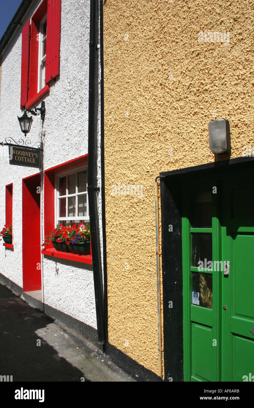 Bunten Häuser in engen Gassen Carlingford, County Louth, Irland Stockfoto