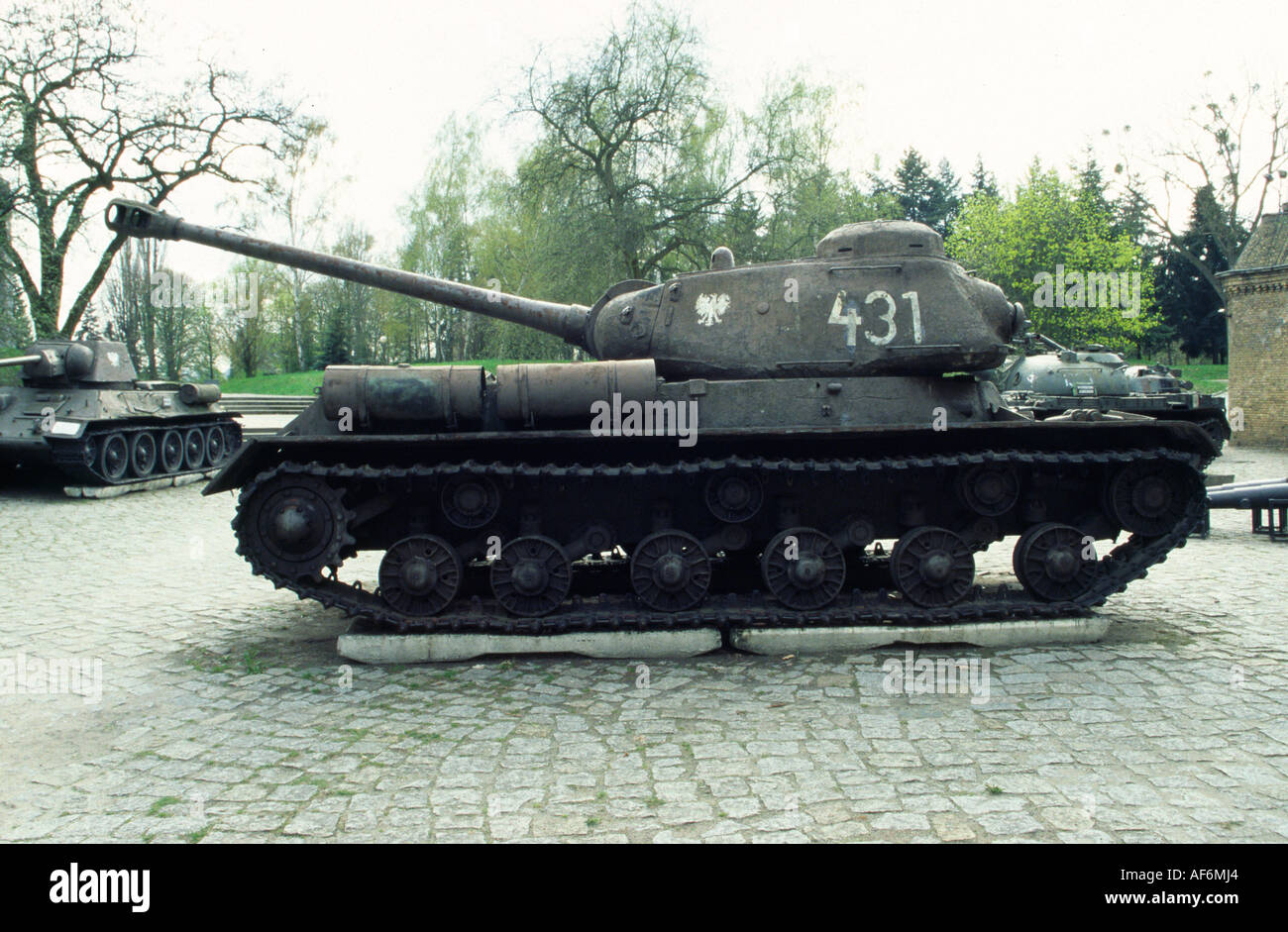 Tank auf dem Display an der Zitadelle errichtet am ehemaligen preußischen Festung in Poznan, Polen Stockfoto