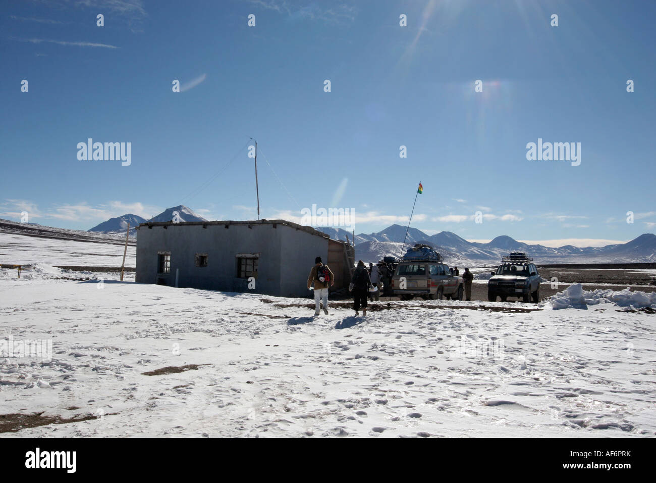 Grenzposten zwischen Chile und Bolivien Stockfoto