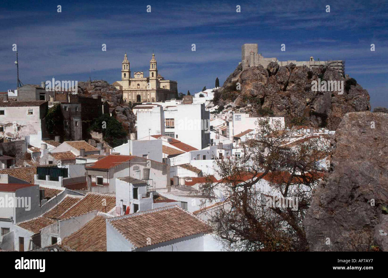 Spanien. Andalusien. Cadiz. Olvera Blick auf die Stadt. Stockfoto