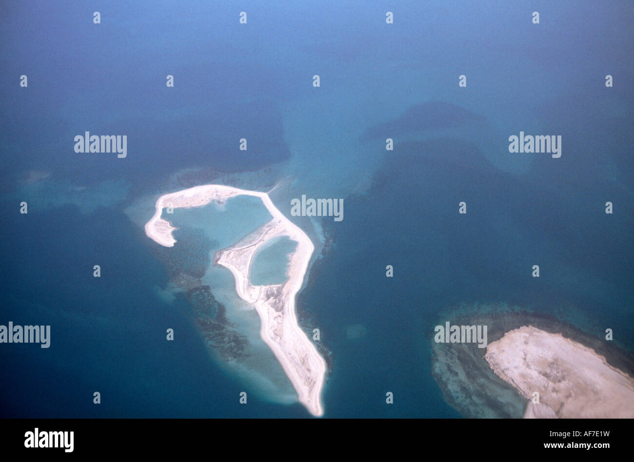 Abu Dhabi Vereinigte Arabische Emirate Abu Dhabi Inseln aus der Luft Stockfoto