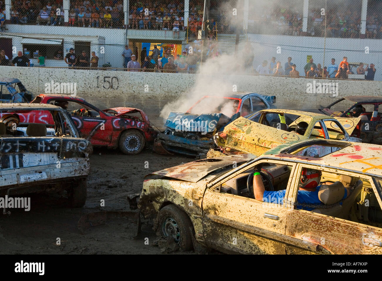 Demolition Derby Fonda Fair 2007 Montgomery County NewYork Stockfoto