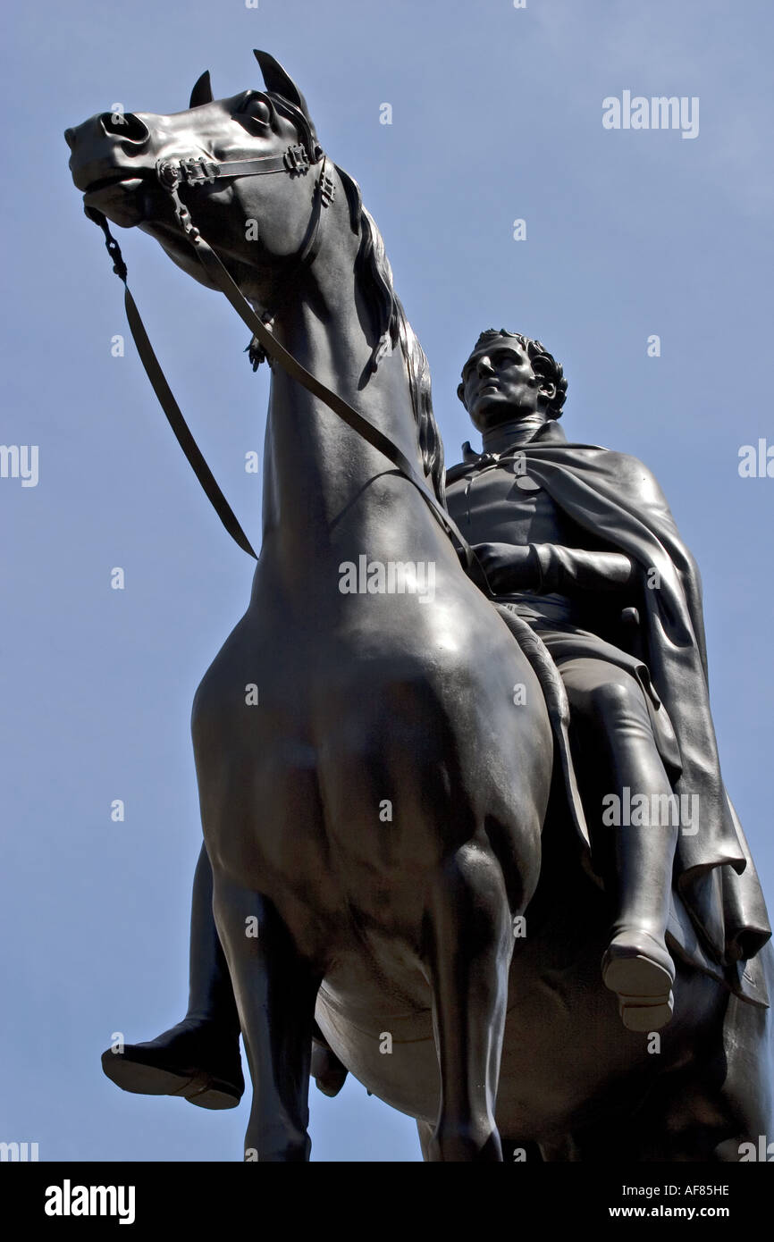 Herzog von Wellington Statue außerhalb der Bank of England Stockfoto