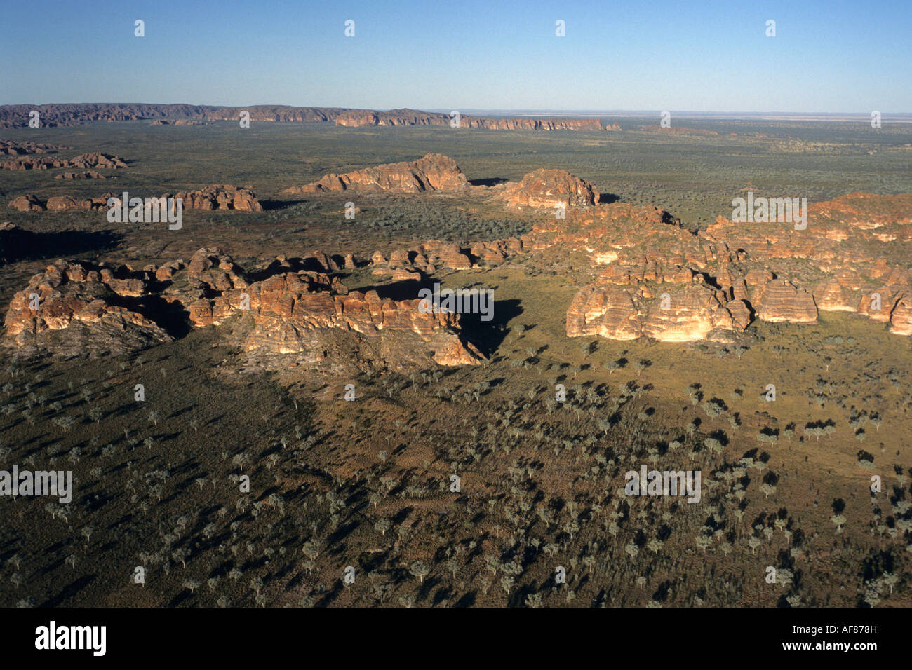 Luftaufnahme der Bungle Bungles, die Kimberley, Purnululu National Park, Western Australia, Australien Stockfoto