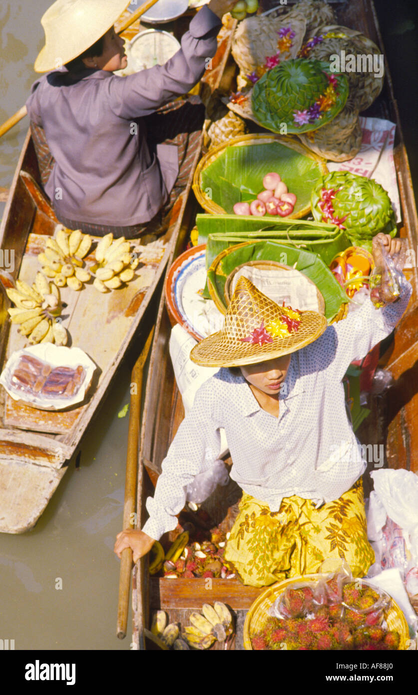 Schwimmende Markt Damnoen Saduak, Bangkok Thailand Stockfoto