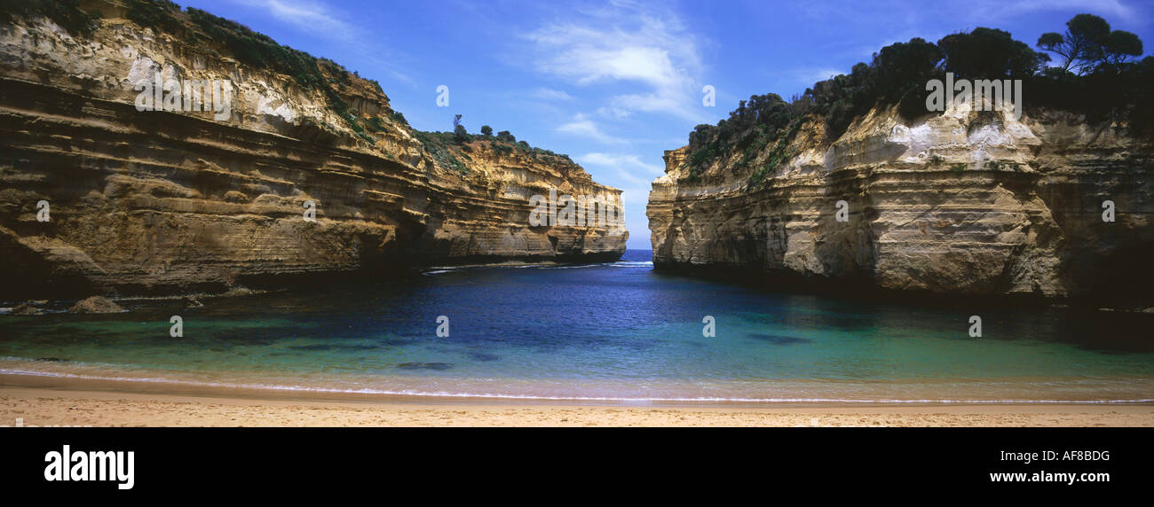 Panorama des Loch Ard Gorge, Port Campbell National Park, Great Ocean Road, Victoria, Australien Stockfoto