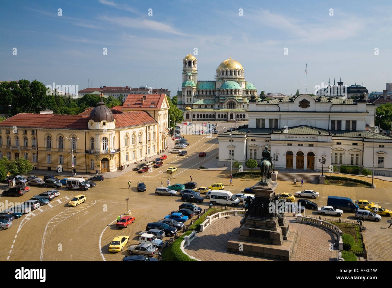 Narodno Sabranie Square, St. Alexander-Nevski-Kathedrale, Sofia, Bulgarien Stockfoto