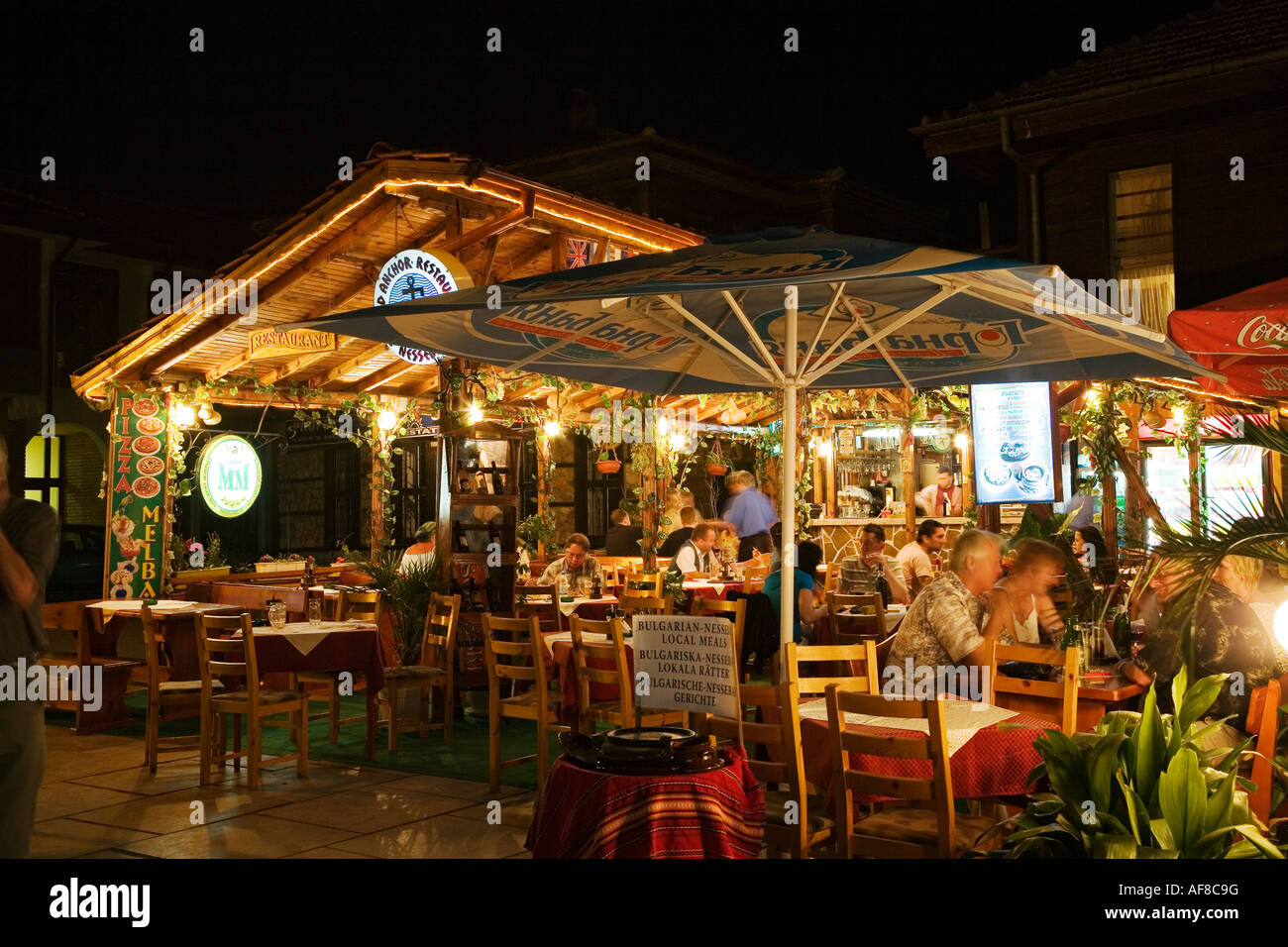 Restaurant, Museum der Stadt Nessebar, Schwarzes Meer, Bulgarien Stockfoto