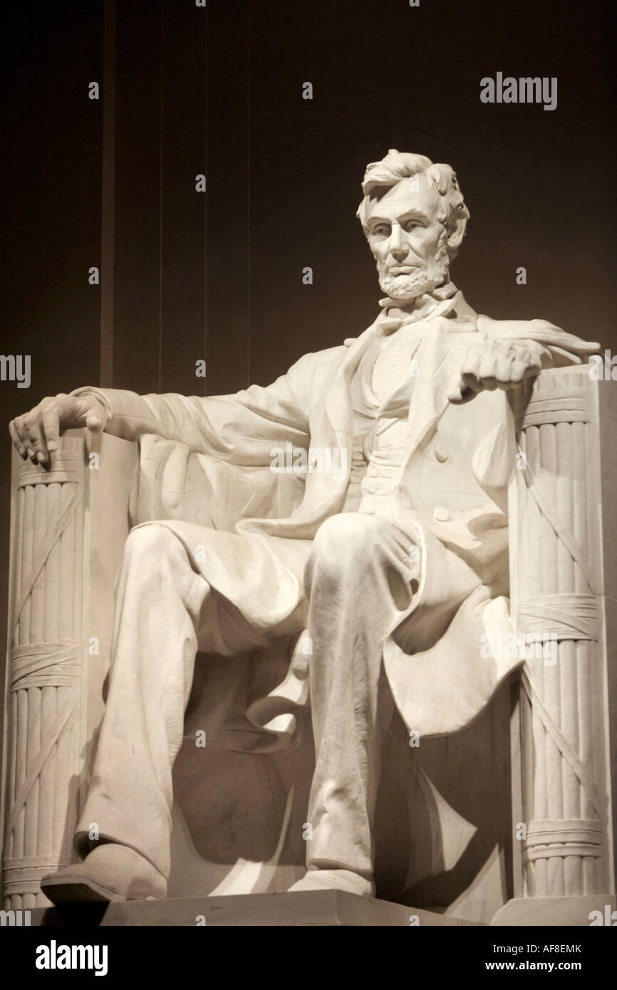 Statue von Präsident Abraham Lincoln, Lincoln Memorial, Washington DC, Amerika, USA Stockfoto