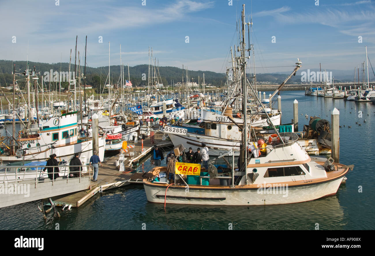 Kalifornien Half Moon Bay Princeton durch das Meer Pillar Point Harbor Krabbe Boote-Retail-Kunden Kauf direkt von Krabbe Boot Stockfoto
