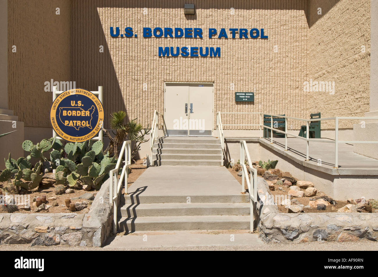 Texas El Paso U S Grenzmuseum Patrol Außeneingang Stockfoto
