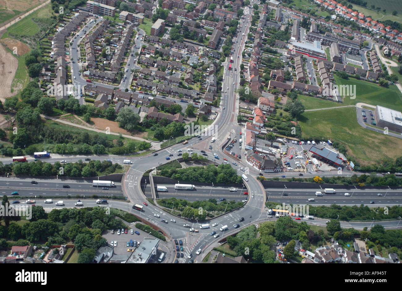 Ziel Kreisverkehr A40 Autobahn Luftaufnahmen von West-London Stockfoto