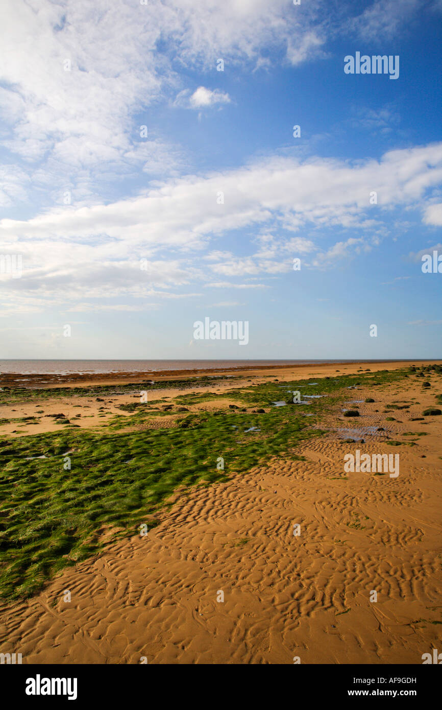 Mit Blick auf die Wäsche vom Strand in Hunstanton Norfolk, England Stockfoto