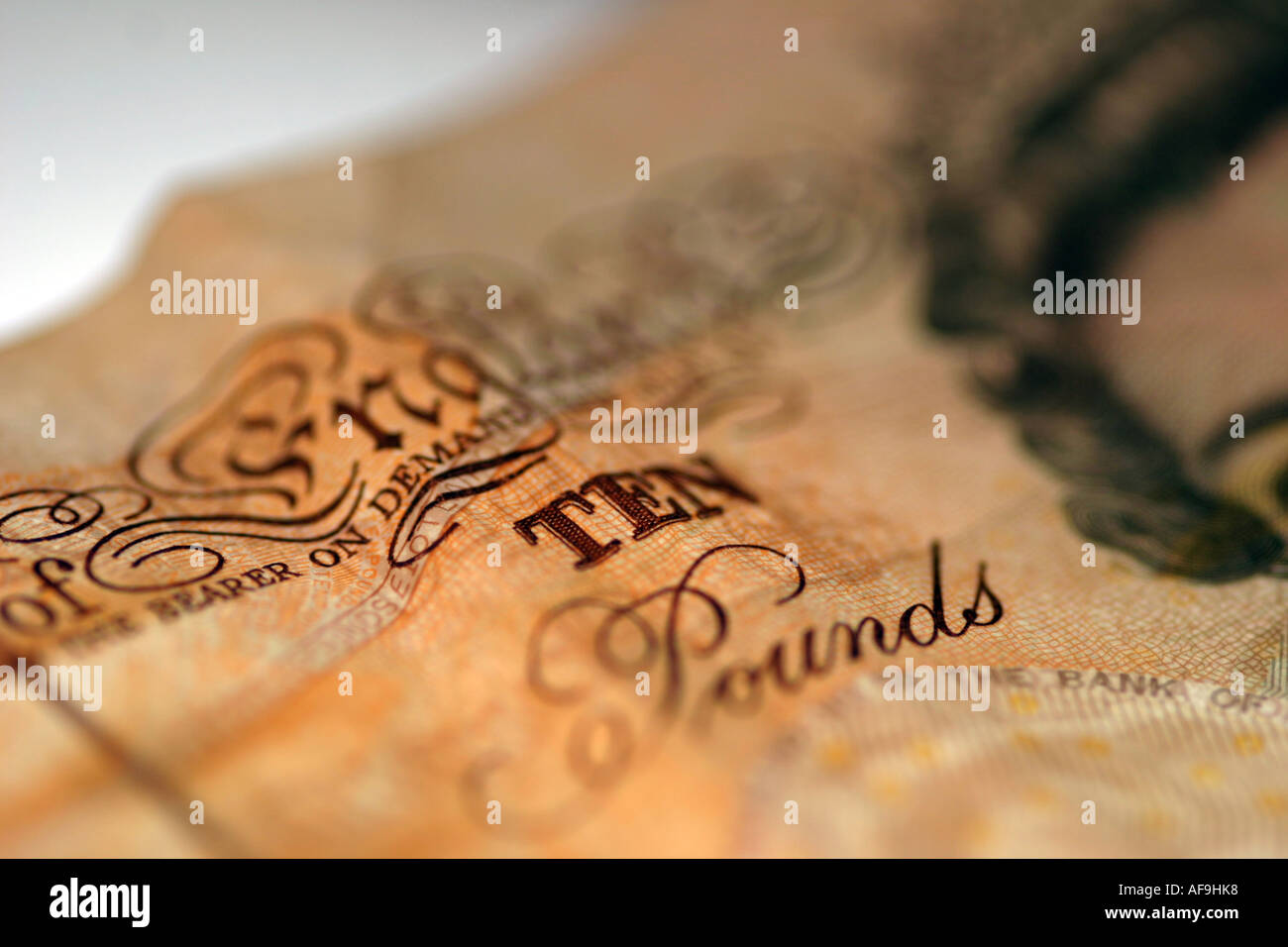 Ein Stock Foto von einem britischen 10-Pfund-Note Stockfoto