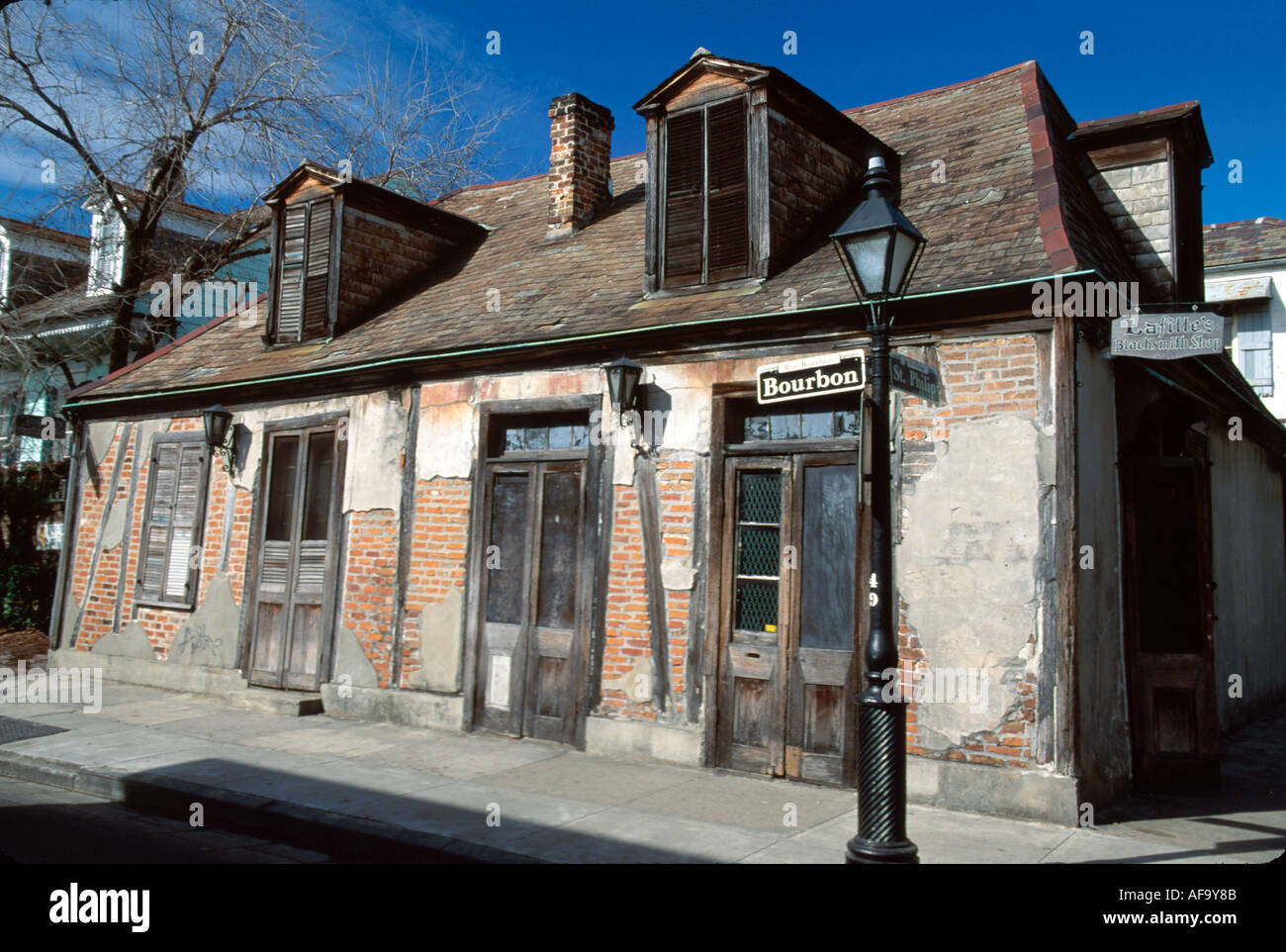 Louisiana Cajun Country, New Orleans, French Quarter, Vieux Carre, Sehenswürdigkeiten, historische Erhaltung, Lafittes Schmiedegeschäft, erbaut 1772 im Besitz von Piraten Stockfoto