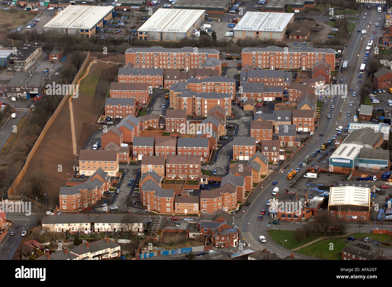 Luftaufnahme von modernen Häusern im Tipton West Midlands England Stockfoto