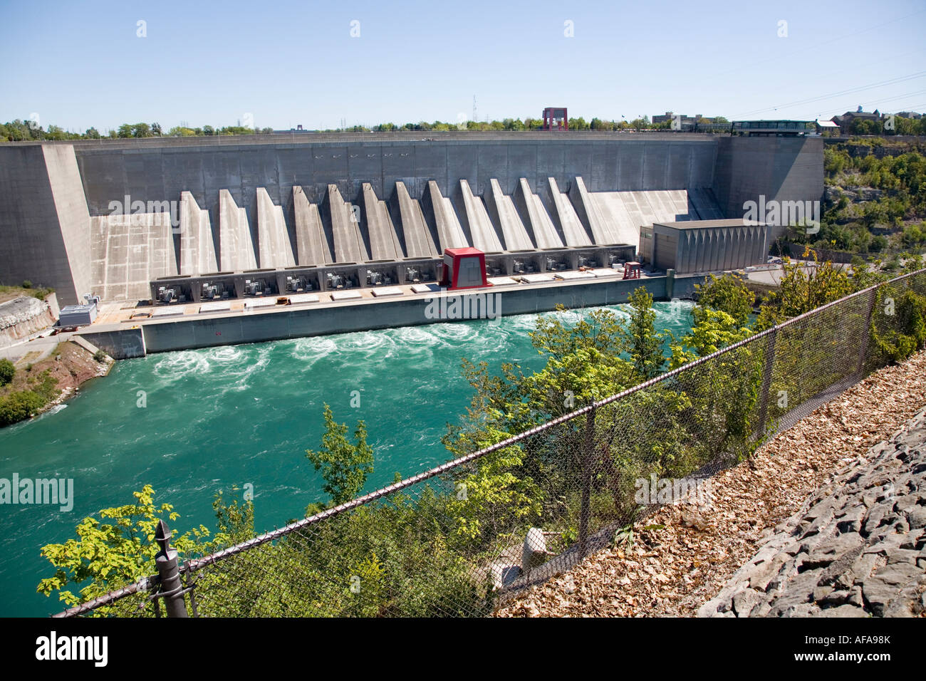 Ontario Hydro Strom Werk Niagara River Ontario Kanada Strom Damm Stockfoto
