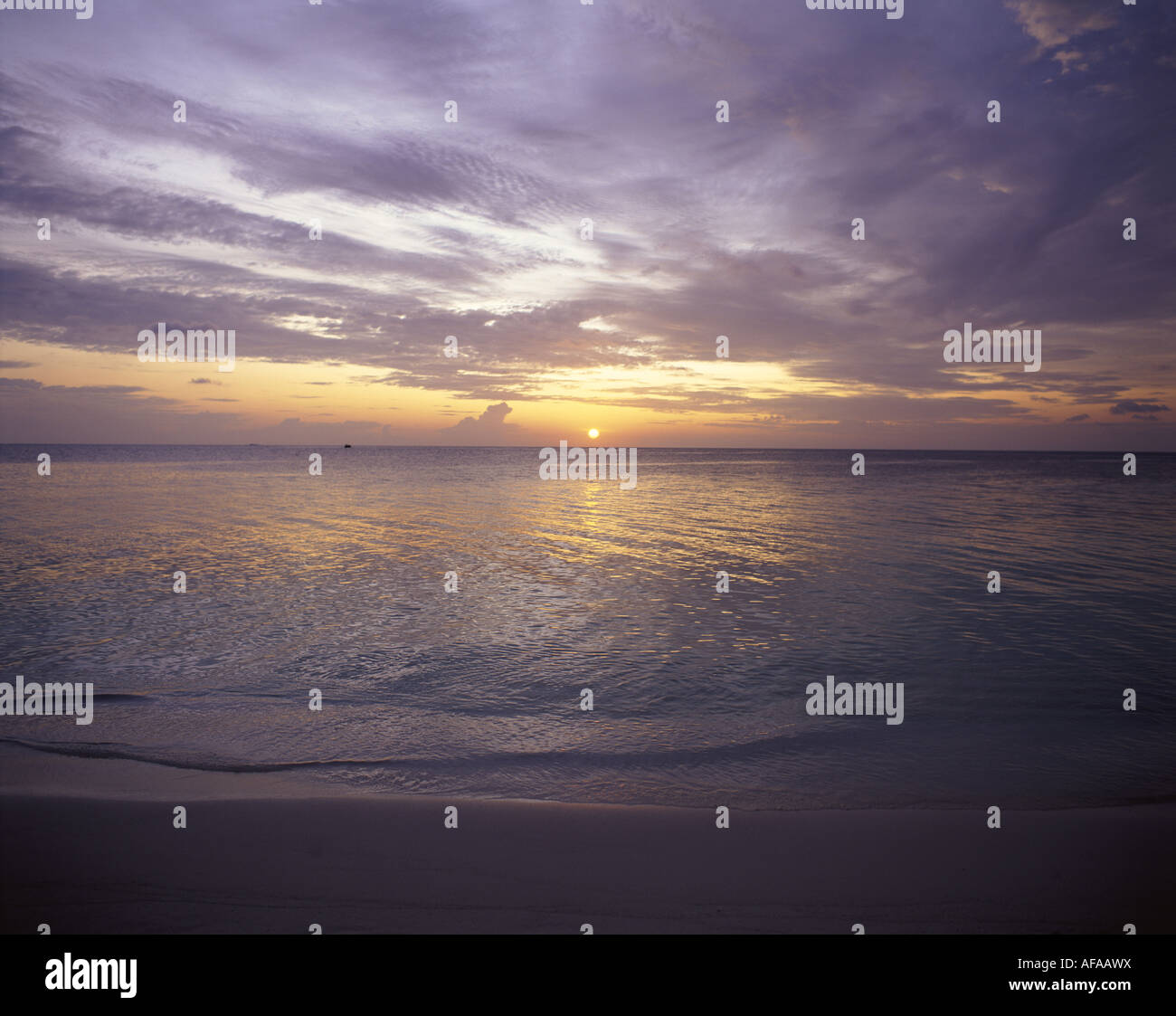 Tropischer Sonnenuntergang, Antigua, Antigua und Barbuda, Caribbean Stockfoto