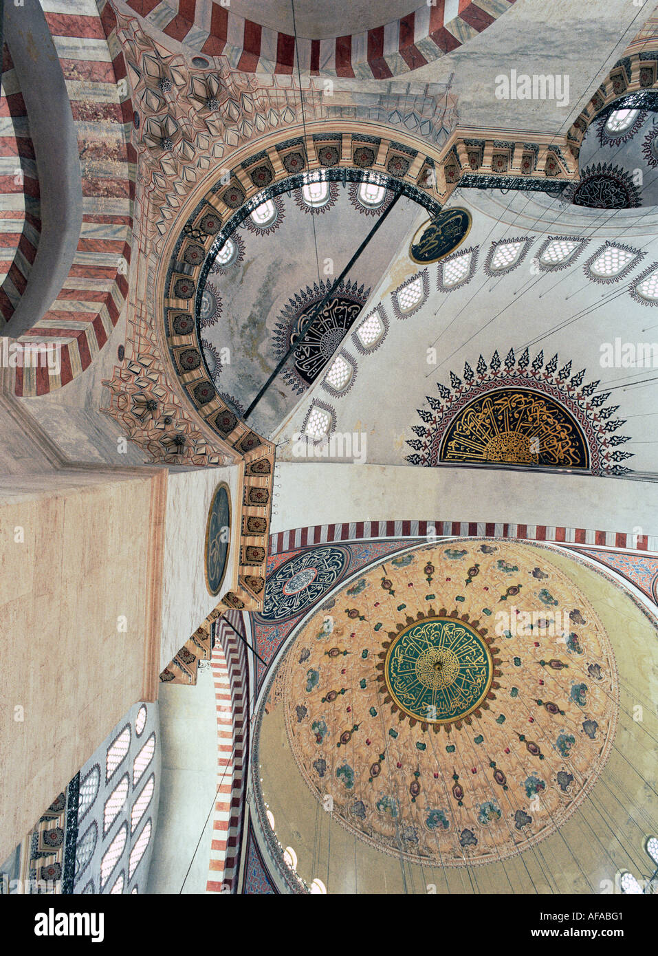 Interieur, Moschee von Sultan Süleyman der prächtige, Istanbul, Türkei Stockfoto