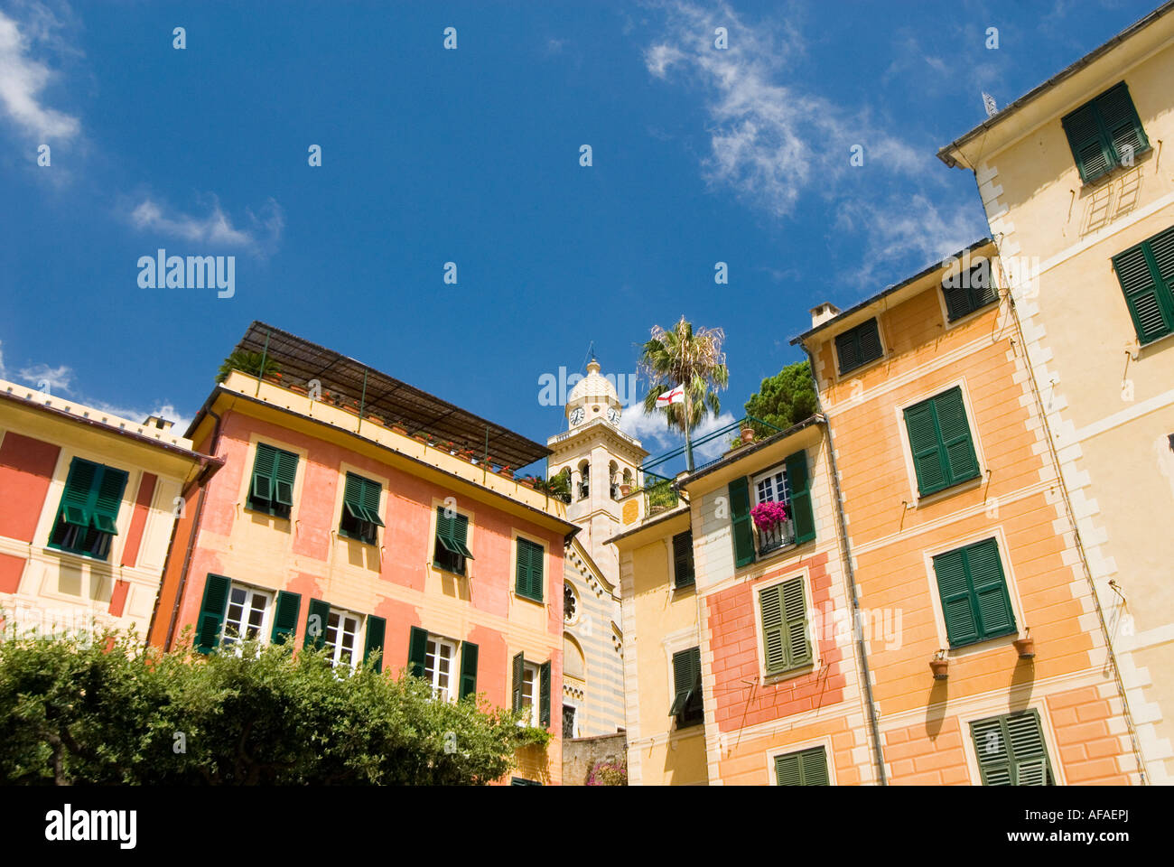 Bunte Gebäude von Portofino Italien Stockfoto