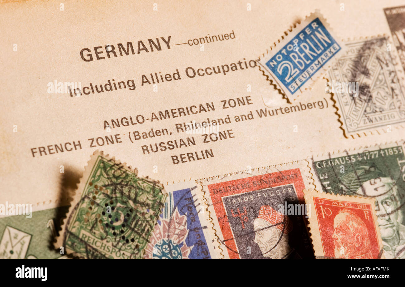 alte deutsche Briefmarkensammlung Stockfoto