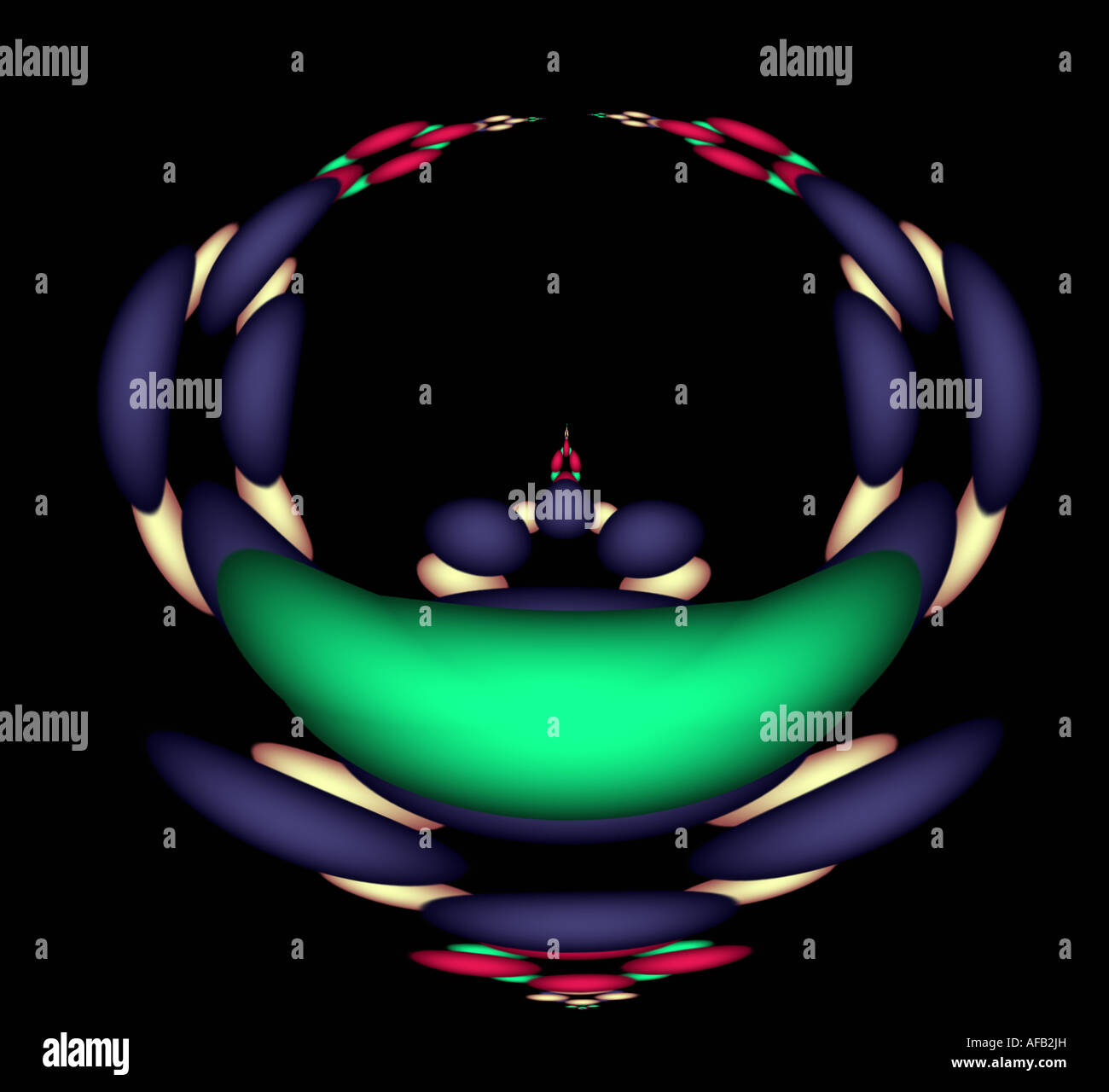 Abstrakte Fraktalbild ähnelt eine gewebte Anschlussbuchse für eine Krone Stockfoto