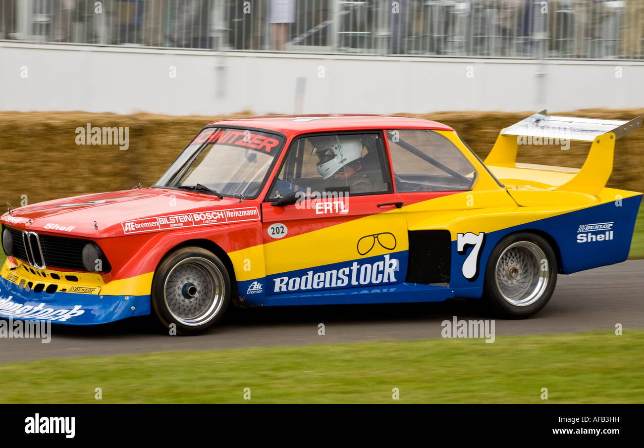 1977-BMW 2002 Schnitzer Gruppe 5-Rallye-Auto beim Goodwood Festival of Speed, Sussex, UK. Stockfoto
