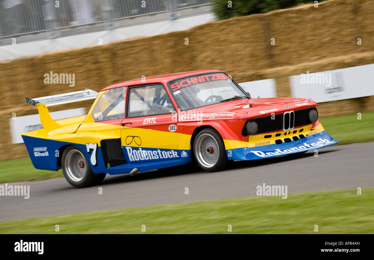 1977-BMW 2002 Schnitzer Gruppe 5-Rallye-Auto beim Goodwood Festival of Speed, Sussex, UK. Stockfoto