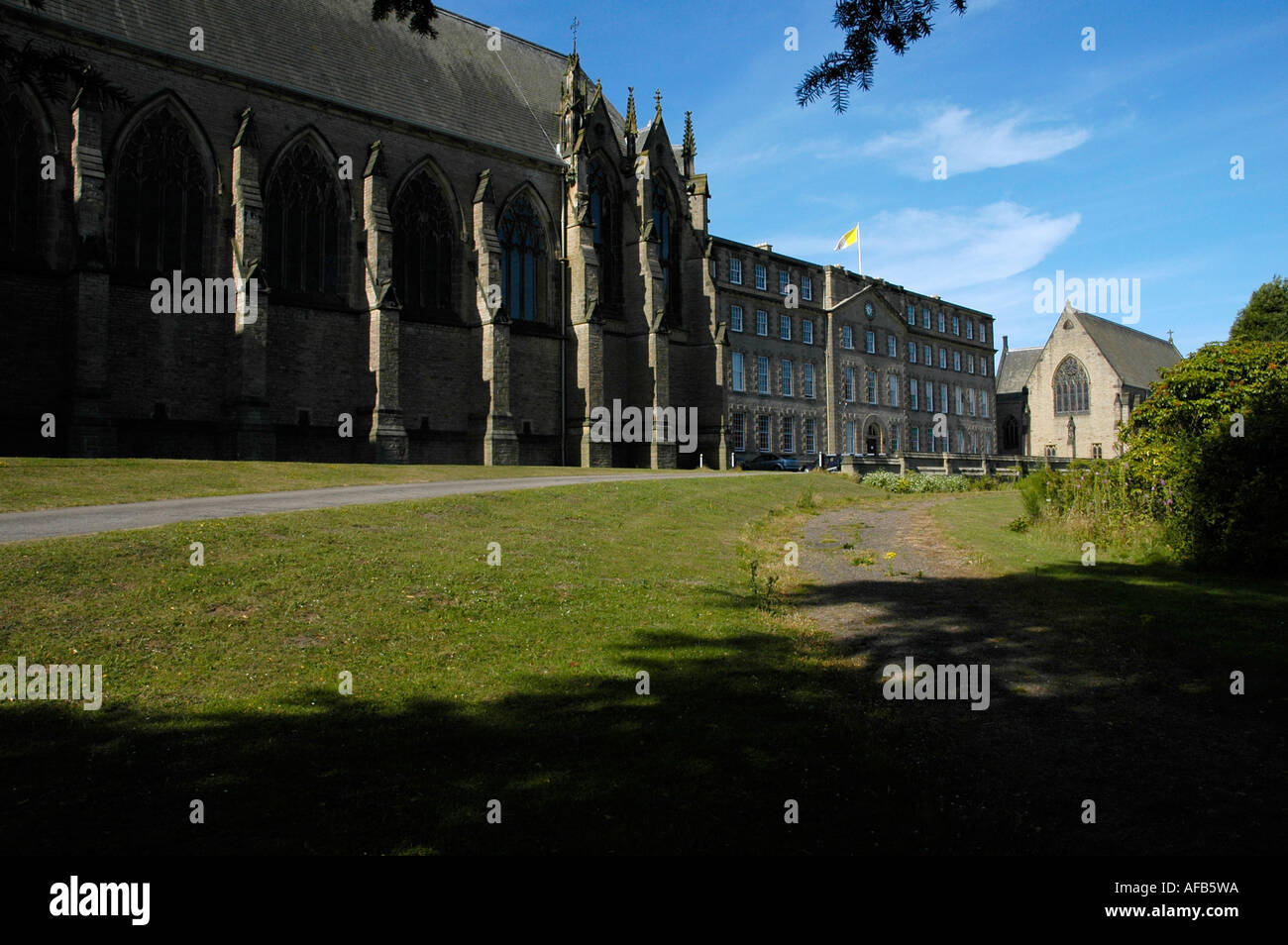 Ushaw College, Kapelle + Bibliothek Stockfoto