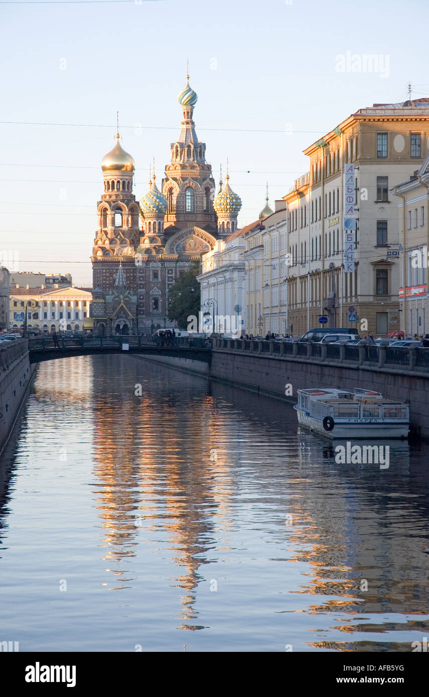 Die Kathedrale des vergossenen Blutes in Sankt Petersburg Russland Stockfoto