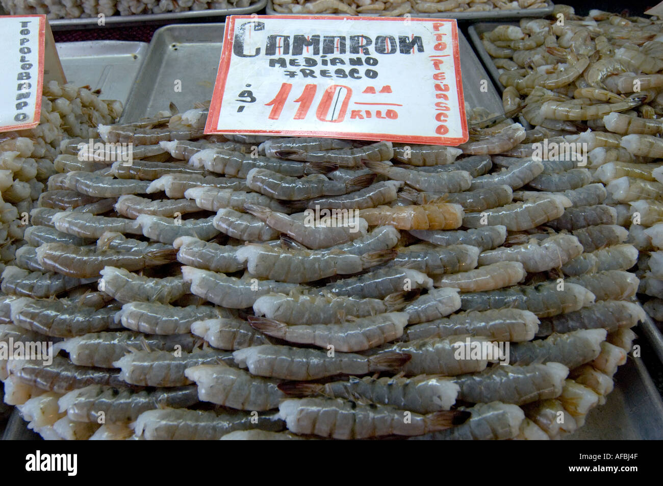 Frische Meeresfrüchte am Wharf Ensenada Mexiko Stockfoto