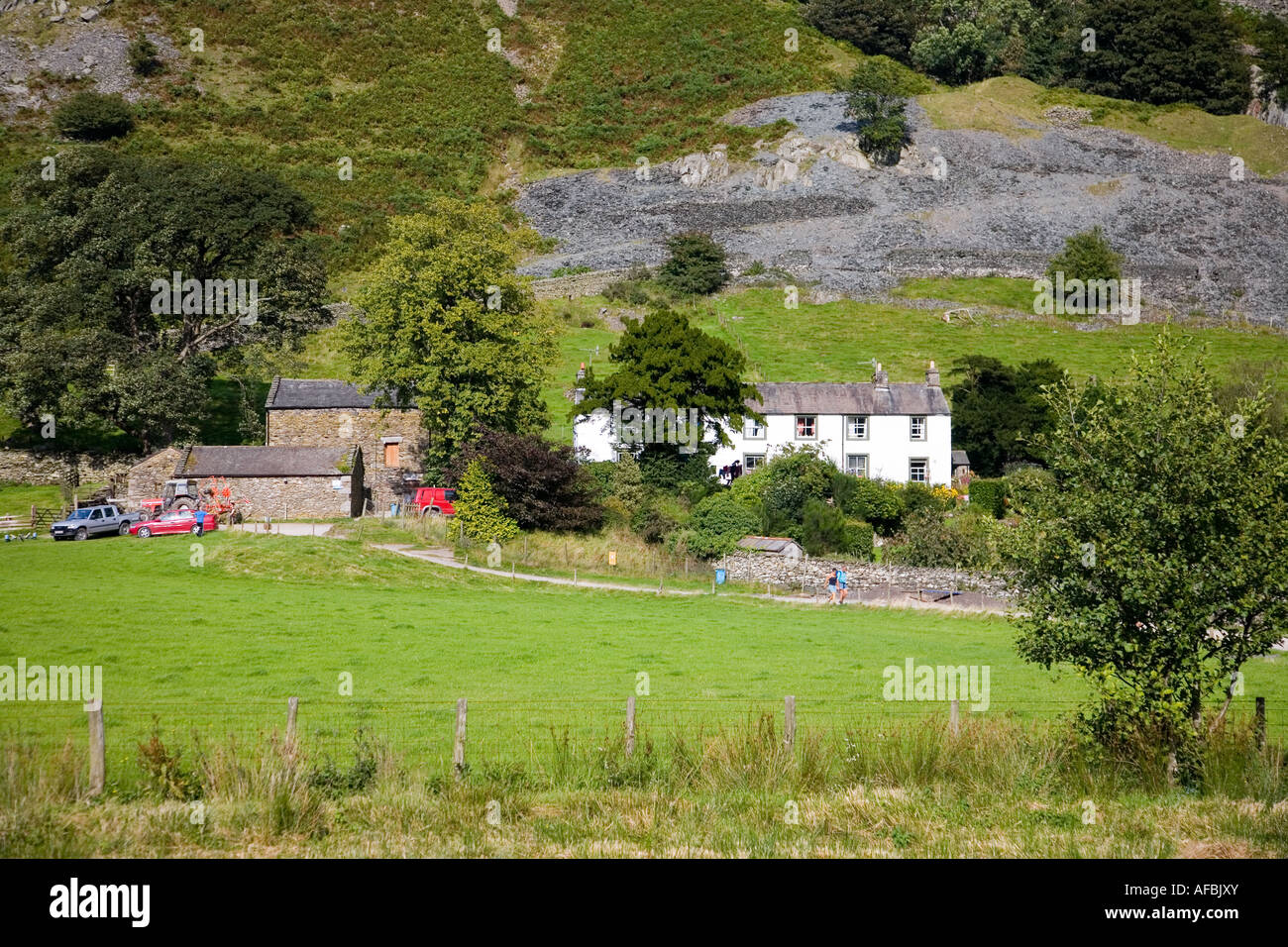 Seite Bauernhof Patterdale in der Nähe von Ullswater in der Seenplatte der Start und Ziel für Spaziergänge um den See und über Platz fiel Stockfoto