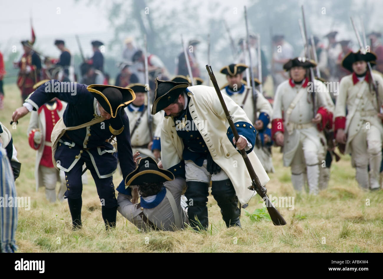 Fort Ticonderoga New York jährliche Grand Encampment Reenactment der Entscheidungsschlacht in Französisch-Inder-Krieg Stockfoto