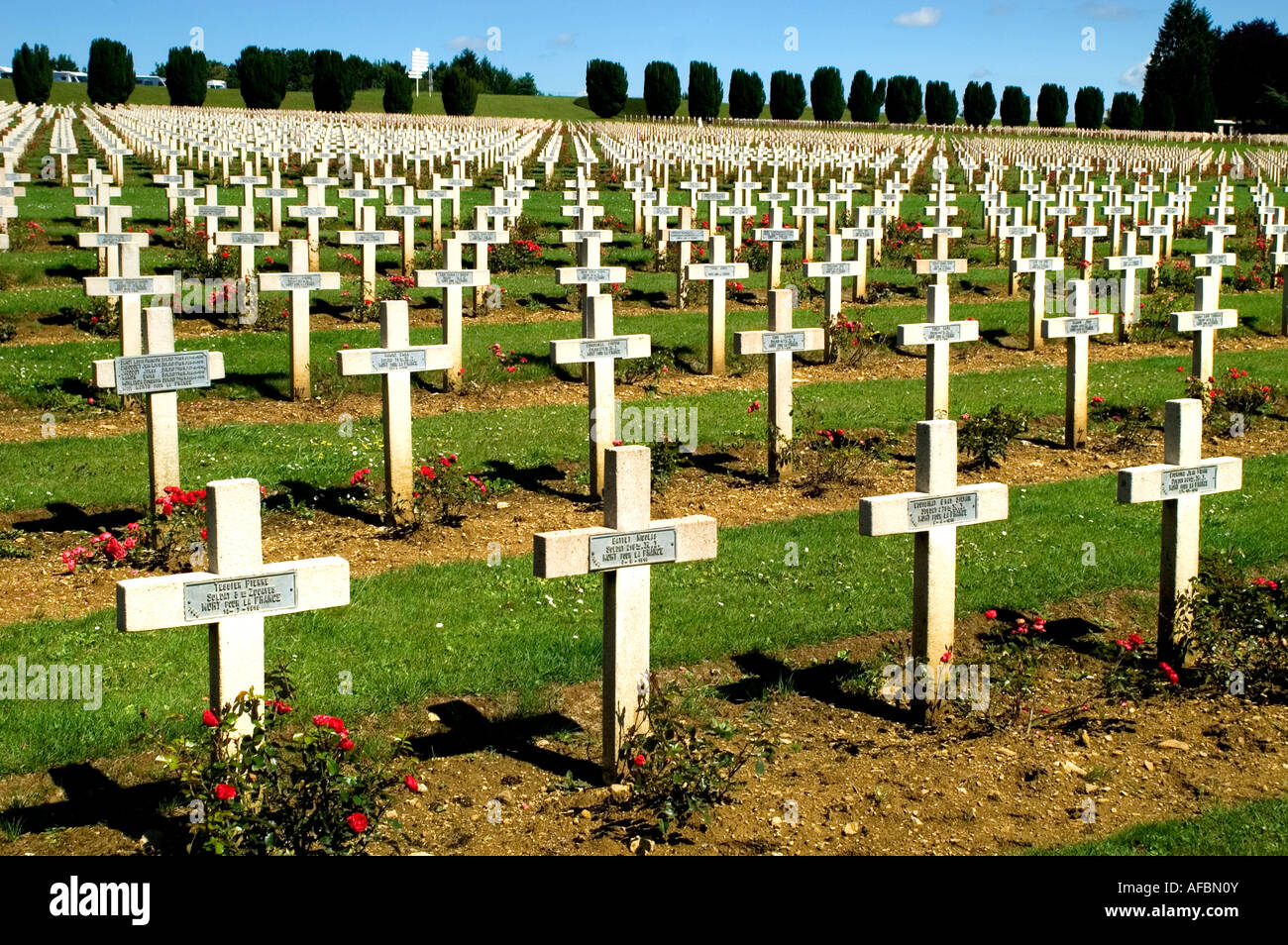 Ersten Weltkrieg 1 Friedhof Douaumont in Verdun Stockfoto