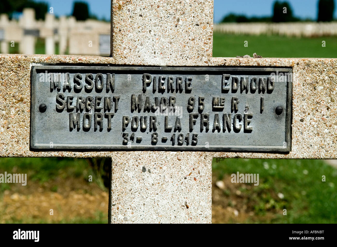 Verdun Erster Weltkrieg 1 Friedhof Douaumont Frankreich Französisch Stockfoto