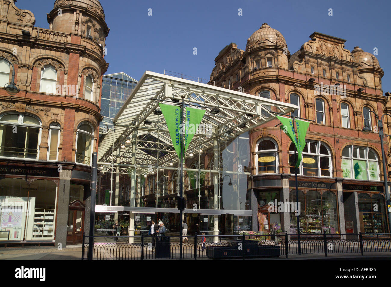 Victoria Viertel einkaufen Arcade Leeds Yorkshire Stockfoto