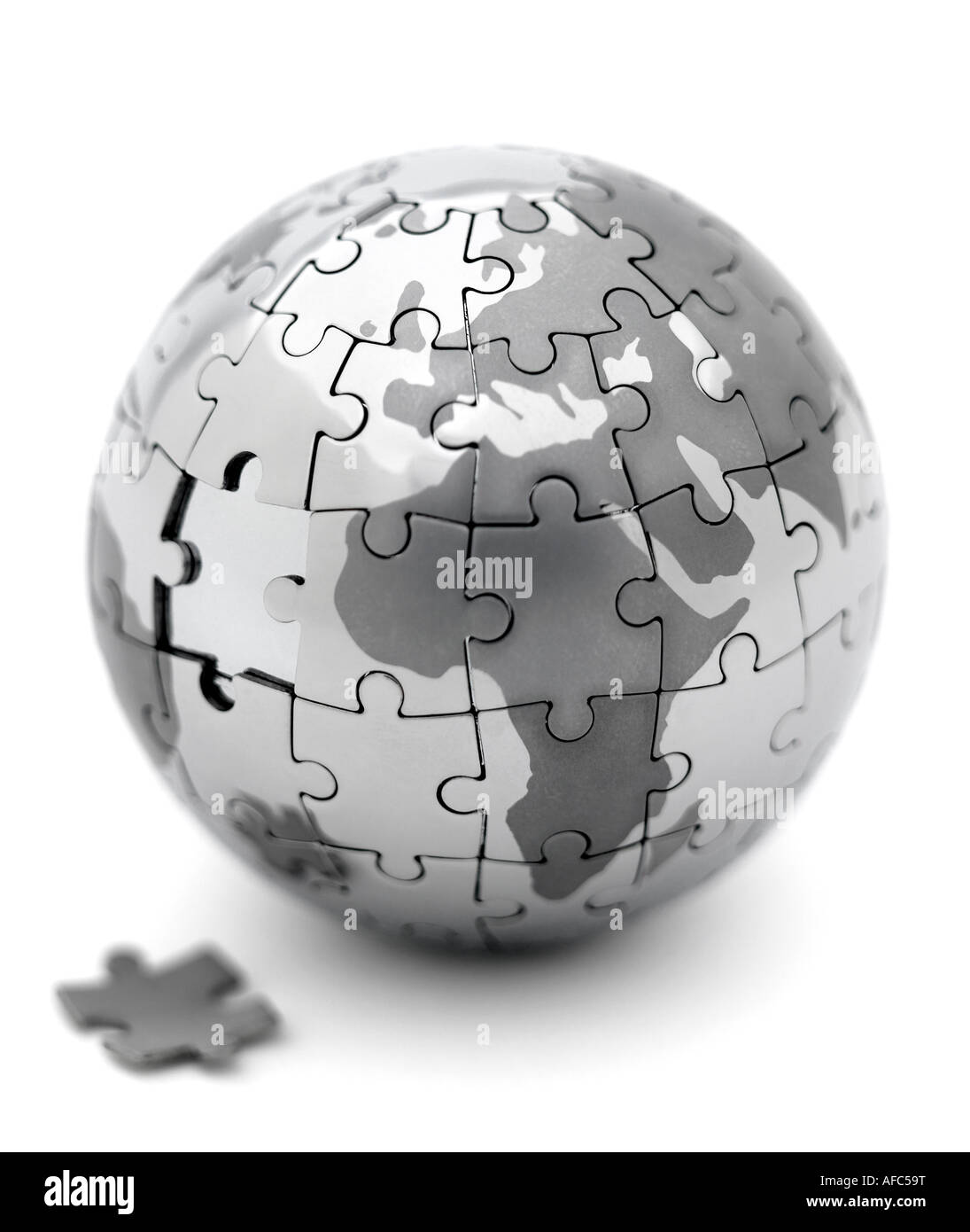 Globus Stichsäge puzzle Stockfoto
