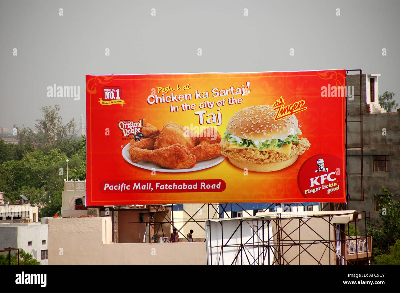 Anzeige für Kentucky Fried Chicken in Agra, Indien Stockfoto