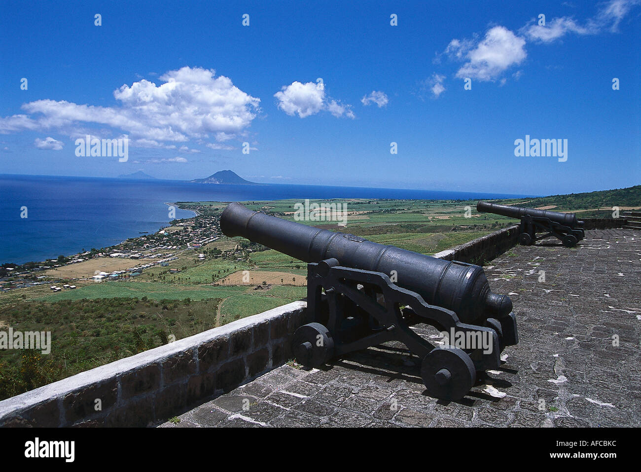 Brimtone Hügel-Festung, in der Nähe von Sandy Point Stadt St. Kitts, Karibik Stockfoto