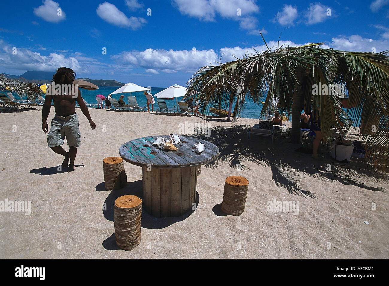 Mönchs Bay Beach in der Nähe von Basseterre, St. Kitts, Karibik Stockfoto