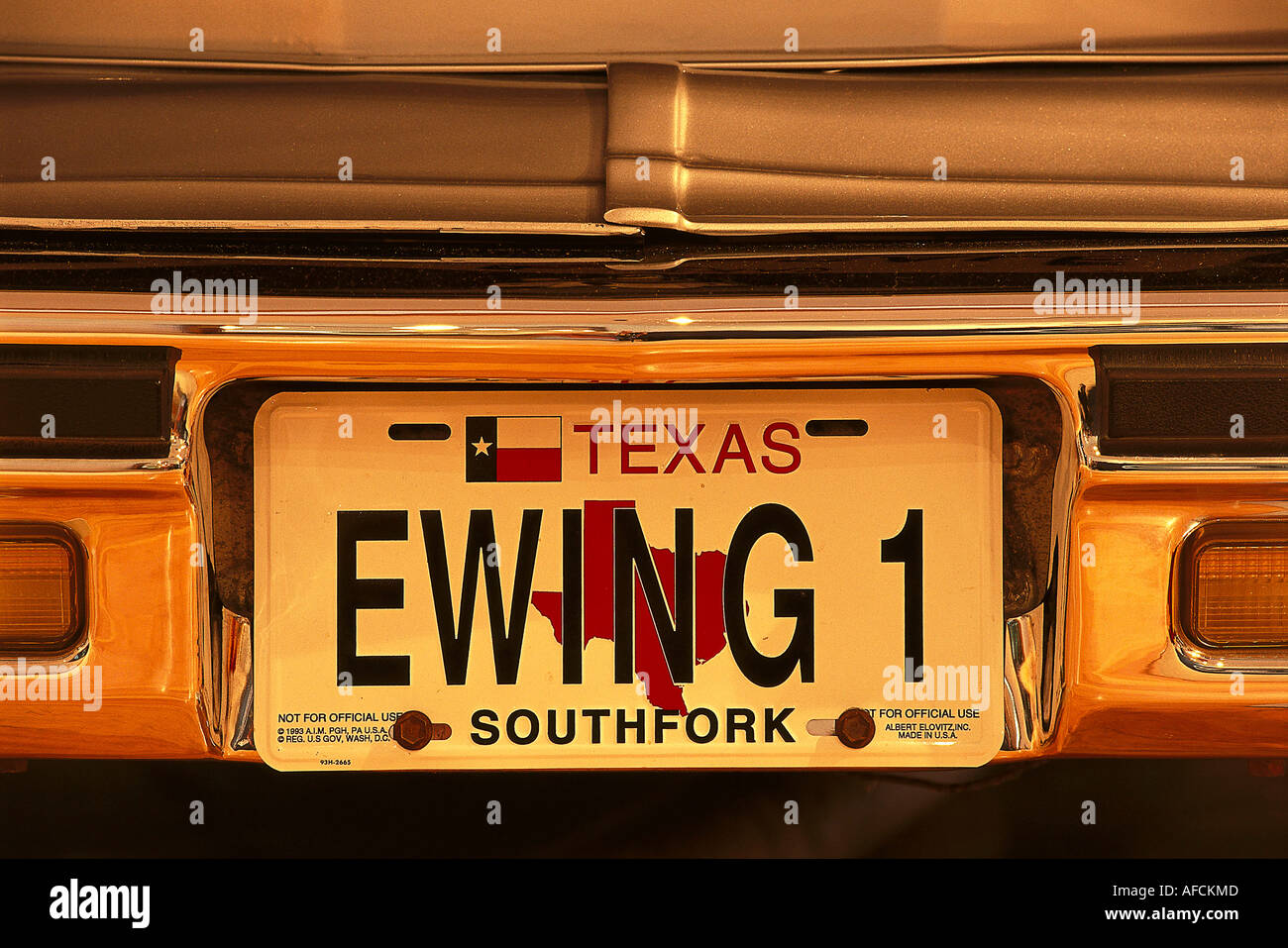 Ewing 1 Nummernschild, Dallas, Texas USA Stockfoto