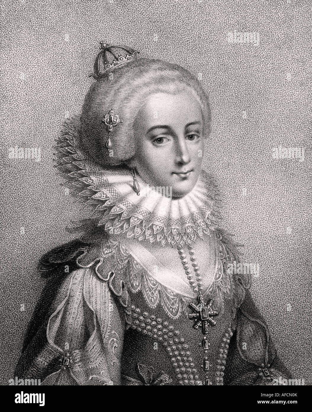 Elizabeth Stuart, 1596 – 1662. Kurfürstin der Pfalz und Königin von Böhmen als Ehefrau Friedrichs V. von der Pfalz. Stockfoto