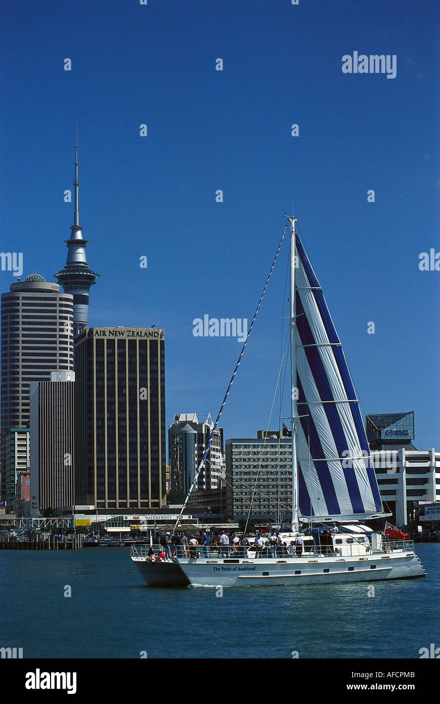 Stolz der Waitemata Harbour Auckland, New Zealand Auckland Katamaran Stockfoto