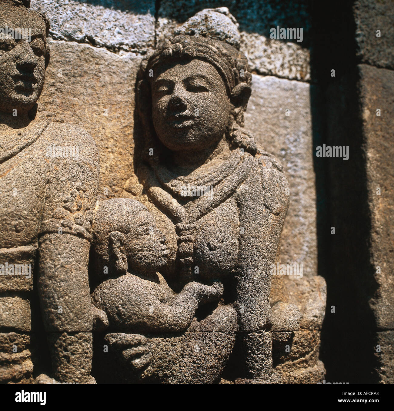 Geographie / Reisen, Indonesien, Insel Java, Denkmäler, Candi Borobudur, Relief, Darstellung, Alltag, Galerie, S Stockfoto