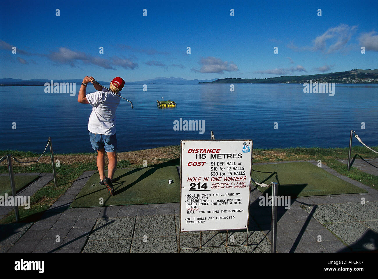 Taupo Loch in eine Herausforderung, Taupo, Nordinsel Neuseeland Stockfoto
