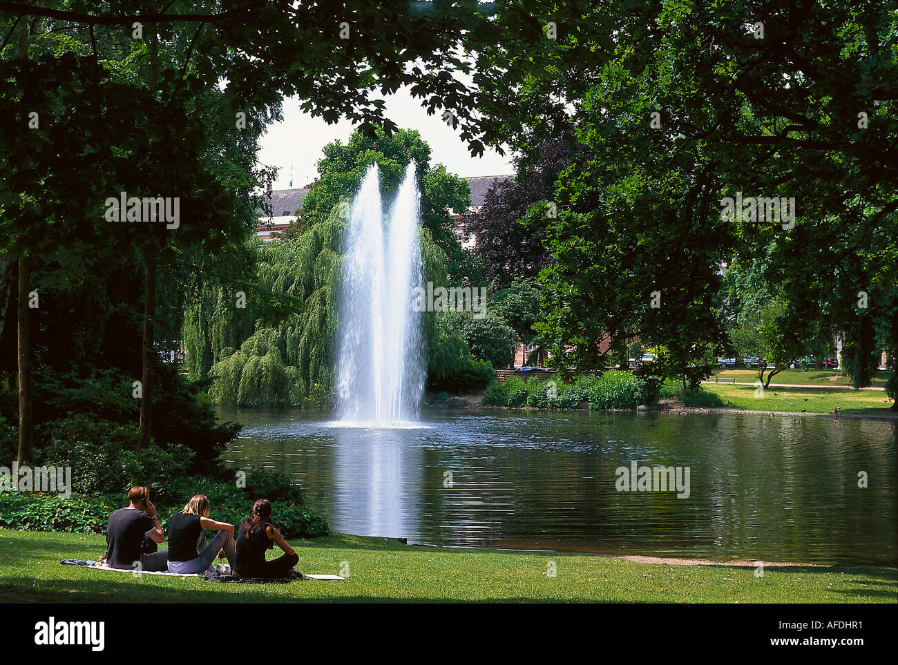 Warmen Damm, Park an der Wilhelmstraße-Wiesbaden, Hessen, Deutschland Stockfoto