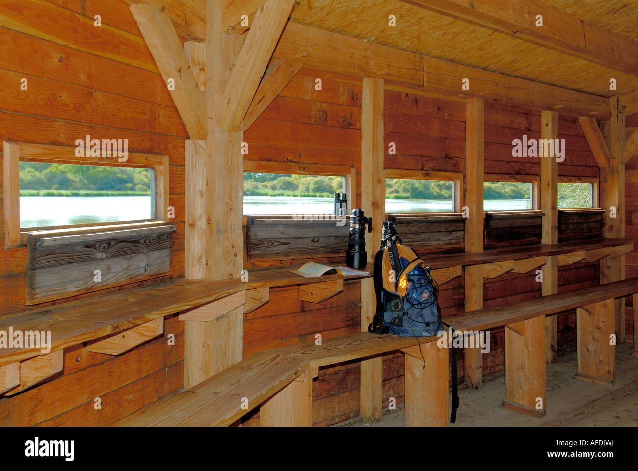 Beobachtung verstecken am Etang Massé, La Brenne, Indre, Frankreich Stockfoto