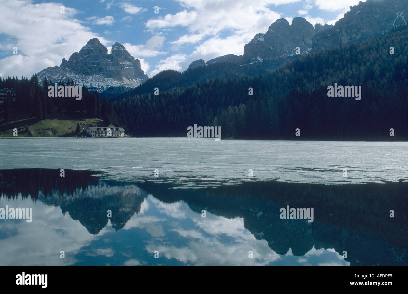 Lago di Misurina Trentino Alto Adige Italien Mai 1999 Stockfoto