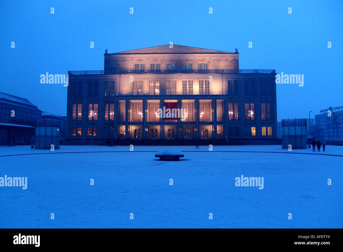 Der Leipziger Oper in Winter, Leipzig, Sachsen, Deutschland Stockfoto